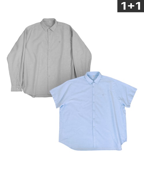 [1+1 44% 교차가능] 오버핏 시티 반팔&amp;긴팔 셔츠 3color